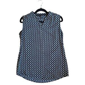 Nicole Miller Aztec design Black and white design tank top EUC